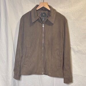 H&M mens M faux suede zip bomber jacket lined